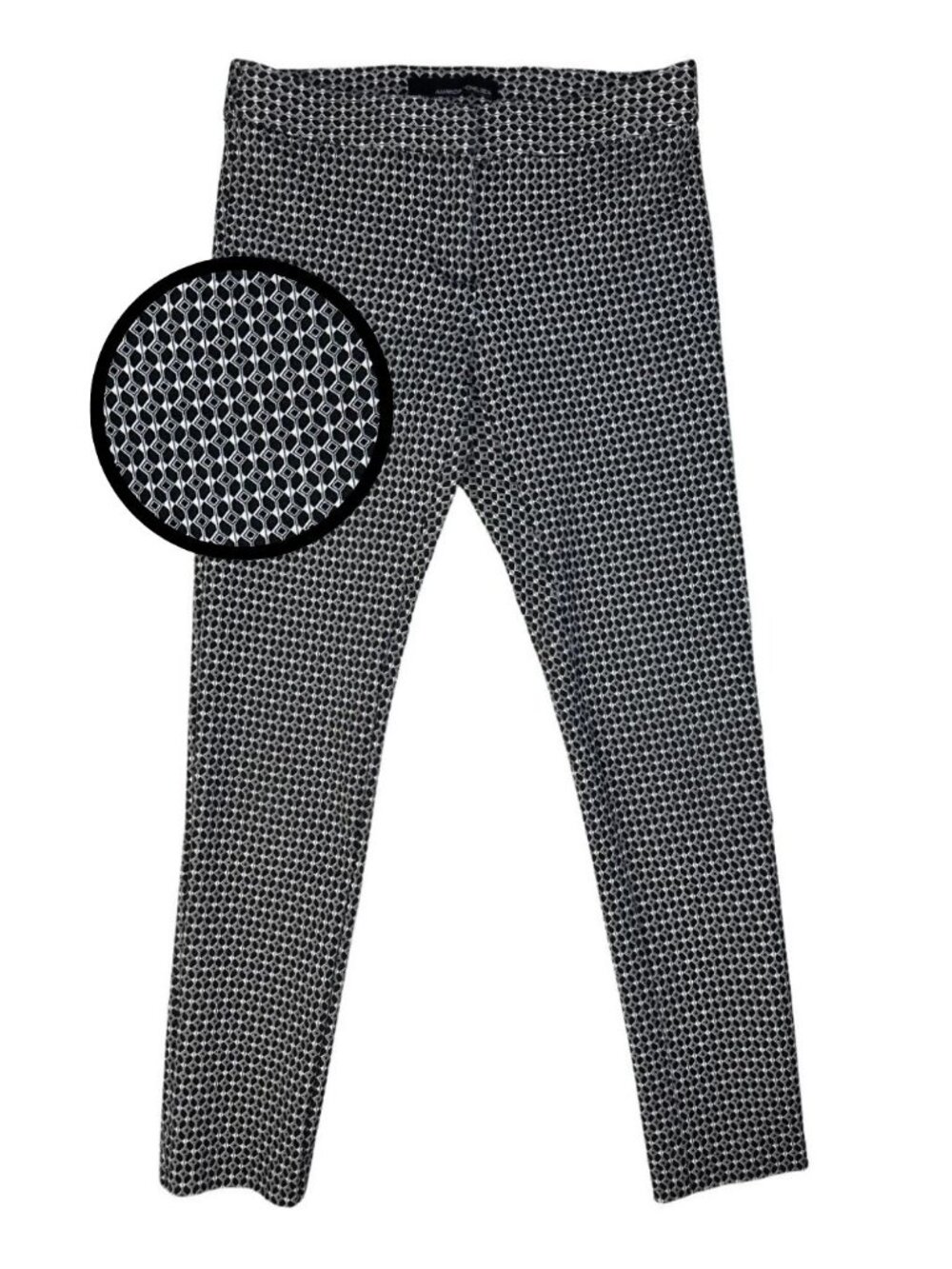 Amanda + Chelsea Geometric Ankle Pants Black Cream Size 0